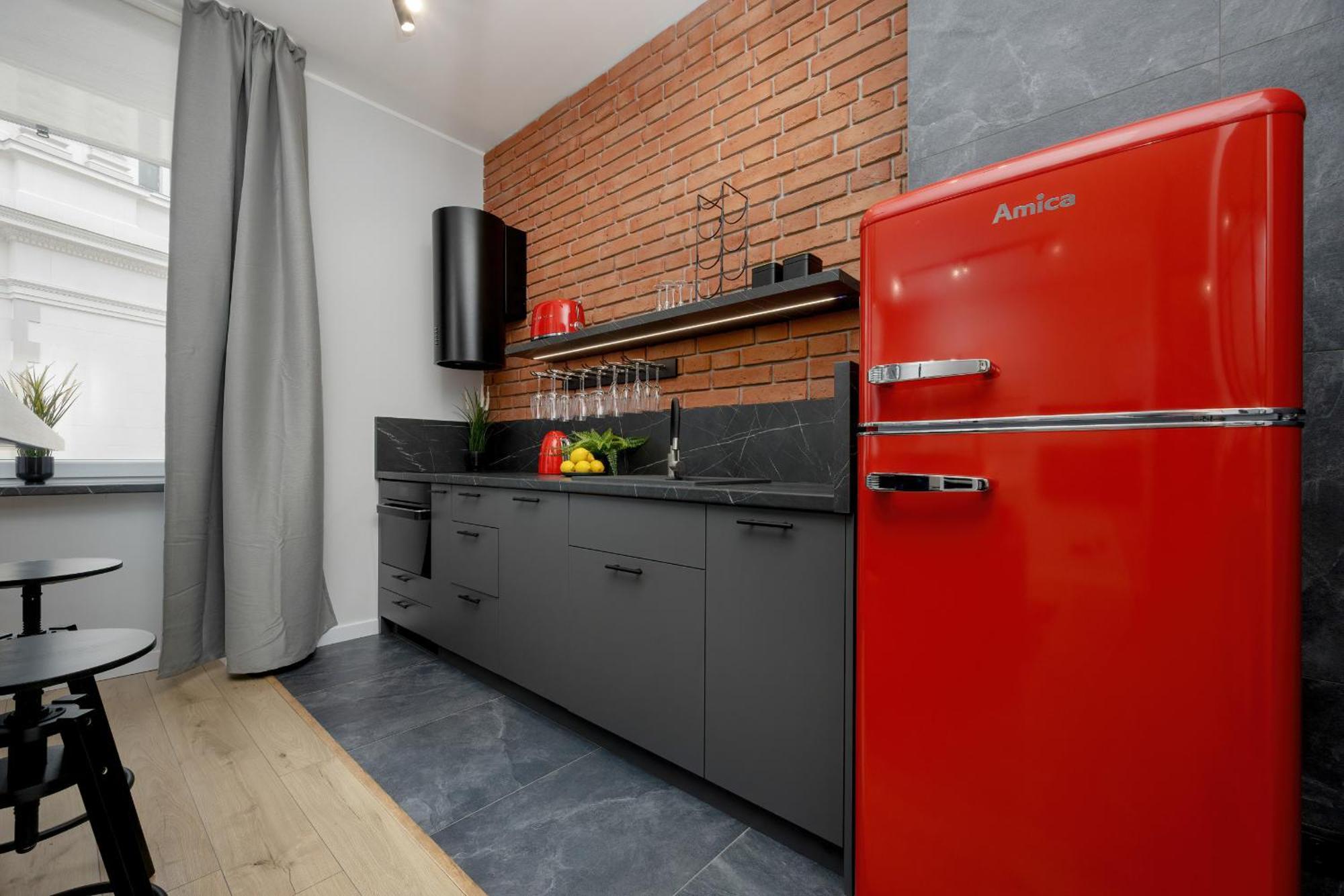 Exclusive Grey And Red Apartment In Warsaw Center By Noclegi Renters Esterno foto