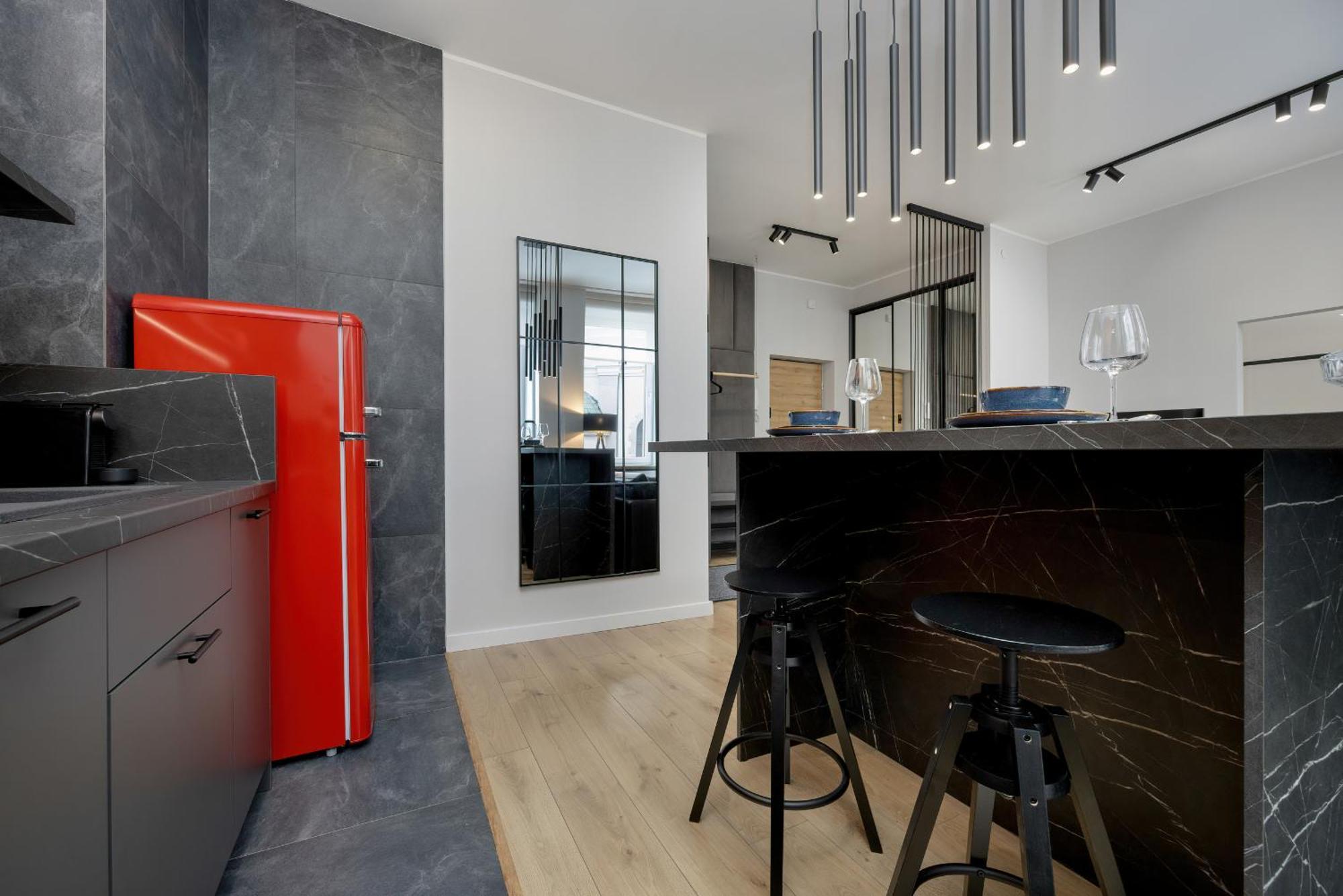Exclusive Grey And Red Apartment In Warsaw Center By Noclegi Renters Esterno foto